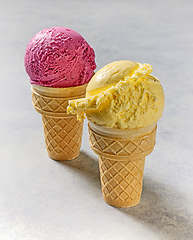 Image showing vanilla and black currant ice cream