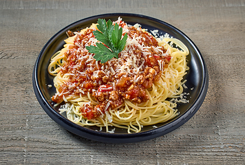 Image showing spaghetti with sauce bolognese