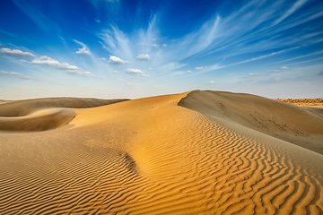 Image showing Dunes of Thar Desert, Rajasthan, India