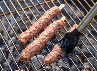 Image showing minced meat skewers