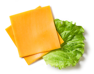 Image showing cheddar cheese and lettuce