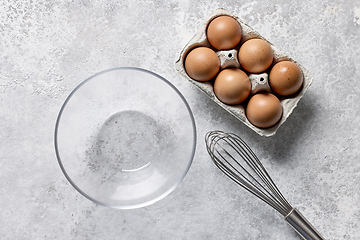 Image showing bowl and eggs