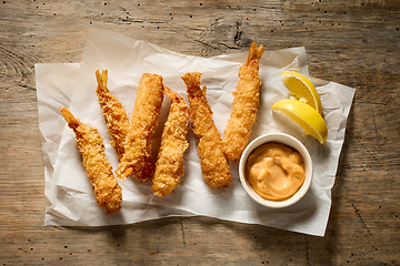 Image showing breaded Torpedo shrimps