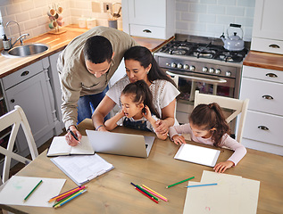 Image showing As parents you have to support your kids. two parents helping their children with homework.