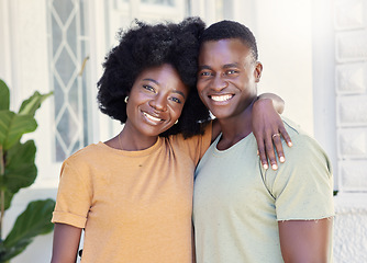 Image showing A love that lasts forever. a young couple moving into their new house.