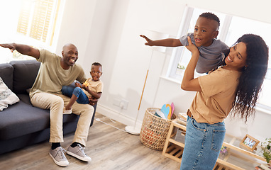 Image showing Dare to dream big. a young family spending time together at home.