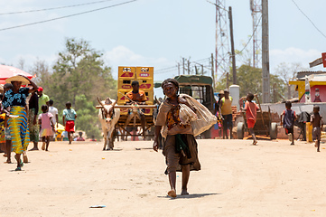 Image showing Malagasy woman on thestreet of Belo Sur Tsiribihina, Madagascar