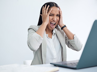 Image showing Theyll never let this slip. a young businesswoman looking stressed out.