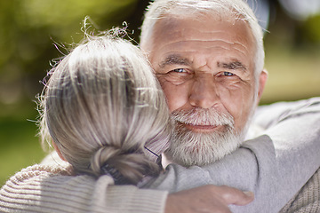 Image showing No stranger to happiness. a senior couple bonding outdoors together.