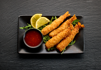 Image showing breaded Torpedo shrimps