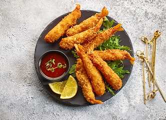 Image showing breaded Torpedo shrimps