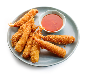 Image showing breaded Torpedo shrimps