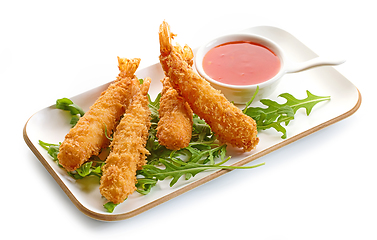 Image showing breaded Torpedo shrimps