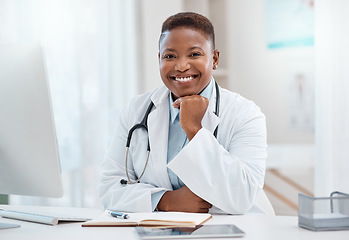 Image showing Allow me to lead you towards better wellness. Portrait of a young doctor working in a medical office.