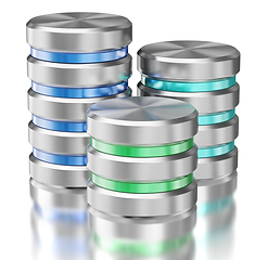 Image showing Hard disk drive data storage database icon symbols