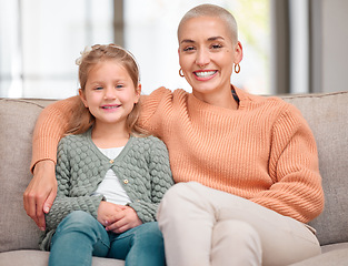 Image showing The coolest mom. Portrait of a daughter and mother bonding on the sofa together at home.