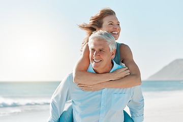 Image showing Just enjoying our free time. a mature couple spending time together at the beach.