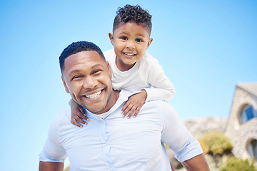 Image showing Our spirits the same age. a father and son bonding outside.