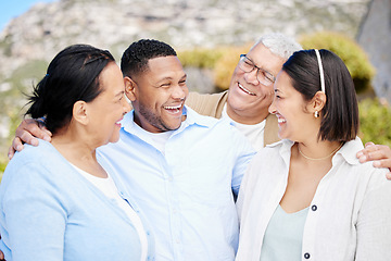 Image showing Remember when your dad said no to me. a beautiful family bonding outside.