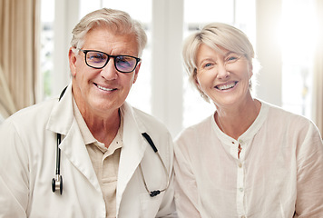 Image showing Its important you get plenty of rest...a doctor and patient having a checkup at home.