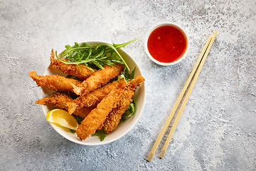 Image showing breaded Torpedo shrimps