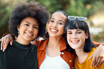 Image showing Charming gardeners who make our souls blossom. a group of female friends spending time together at a park.