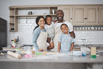 Image showing A recipe has no soul. a family baking together in the kitchen.