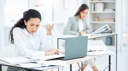 Image showing Whats all of this. a young businesswoman looking overwhelmed in an office at work.