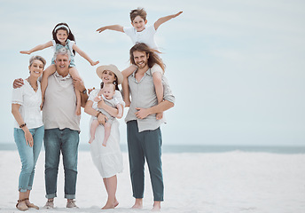 Image showing Your family should let you be free to be you. a family spending a day at the beach.