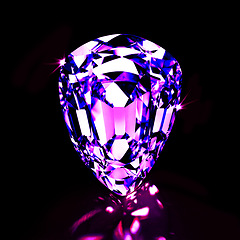 Image showing Natures creation, mans perfection. Studio shot of a large sparkling diamond.