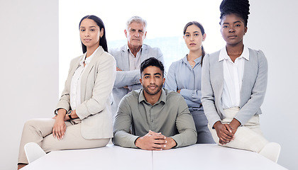 Image showing This is not a game for us. Portrait of a group of confident businesspeople in an office.