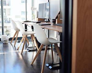 Image showing Theres a space for everyone. an empty workspace at an office.