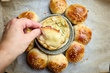 Image showing freshly baked yeast dough buns