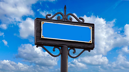 Image showing old metal signpost