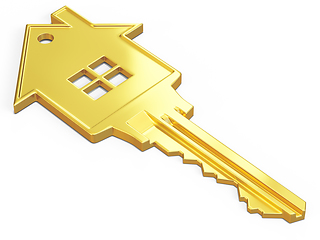 Image showing House shaped key isolated on white