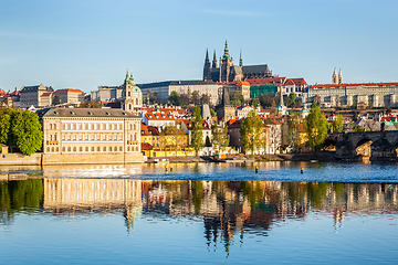 Image showing View of Mala Strana and Prague castle over Vltava