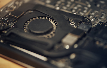 Image showing Technology has it’s own language. computer hardware on a table.