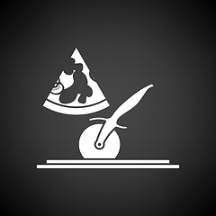 Image showing Pizza With Knife Icon