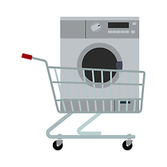 Image showing Shopping Cart With Washing Machine Icon