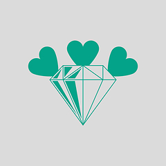 Image showing Diamond With Hearts Icon