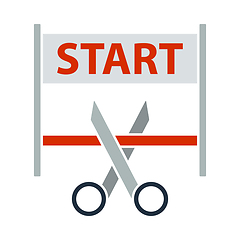 Image showing Scissors Cutting Tape Icon