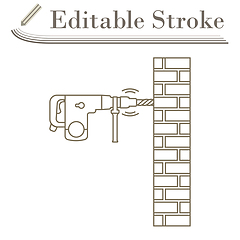 Image showing Icon Of Perforator Drilling Wall
