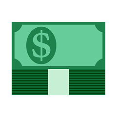 Image showing Banknote On Top Of Money Stack Icon