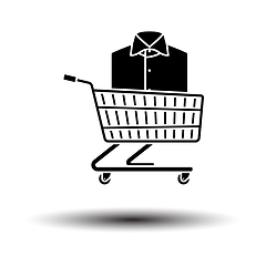 Image showing Shopping Cart With Clothes (Shirt) Icon