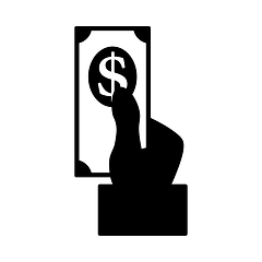 Image showing Hand Hold Dollar Banknote Icon