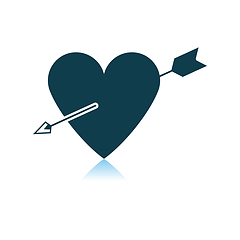 Image showing Pierced Heart By Arrow Icon