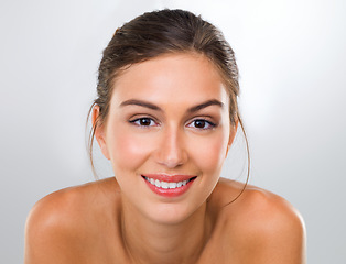 Image showing Shes a true beauty. Portrait of a gorgeous young woman posing in the studio.