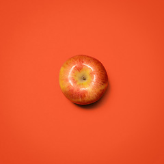 Image showing What nature gives us. a red apple against an empty studio background.