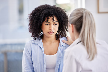 Image showing Everything is going to be alright. a female doctor comforting her patient in a office.