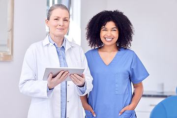 Image showing Crafting beautiful smiles are what were best at. two female dentists in their office.